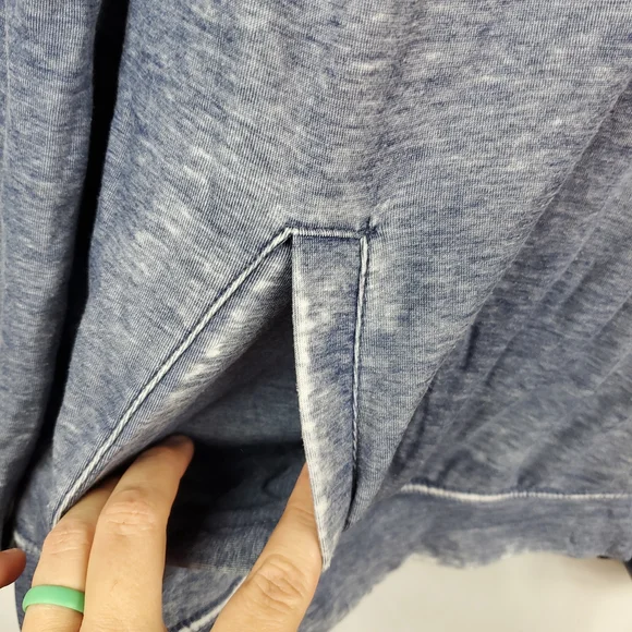 Green Tea Womens Cowl Neck Long Slv Blue/Grey Sweatshirt XXL - Picture 4 of 13